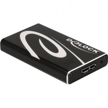 Carcasa Externa SuperSpeed USB 3.0 para SSD mSATA DeLock Negra