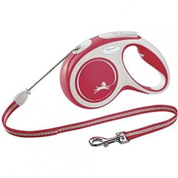 Flexi Correa Comfort Roja con Diseño de Cordón Acolchado