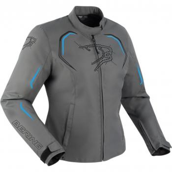 Chaqueta de Moto Bering Dundy Mujer Impermeable Textil Gris-Azul 36