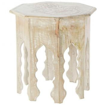 Mesa auxiliar DKD Home Decor Marrón Madera Plástico Madera de mango 49 x 49 x 53,5 cm