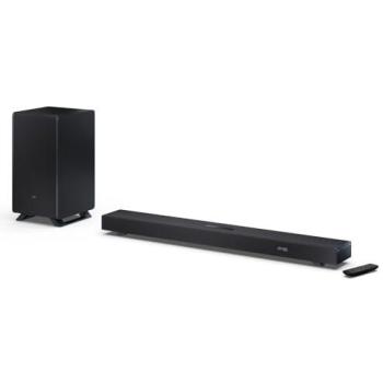 Barra de Sonido Sharp HT-SBW53121 3.1.2 con Subwoofer Inalámbrico, Dolby Atmos/DTS:X, 550 W, Bluetooth, Color Negro