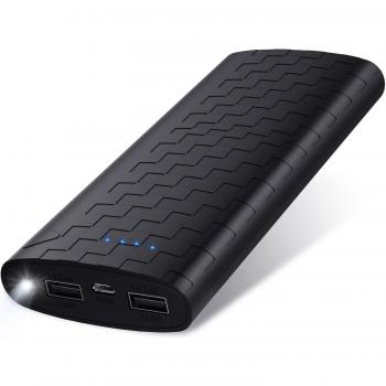 Sipu Batería externa 20000mAh Ultra-Ligera Cargador de móvil externo Batería con 2A de entrada, Luces LED y 2 puertos de carga para iPhone, iPad, Android, Samsung Galaxy y demás dispositivos