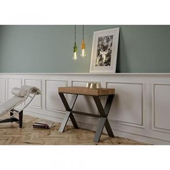 Consola extensible Xenia Small 90x40/190 cm con estructura de abeto teñido antracita