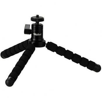 Rollei Mini Tripod Aluminum - Minitrípode de Aluminio, para cámaras y cámaras de acción, Color Negro