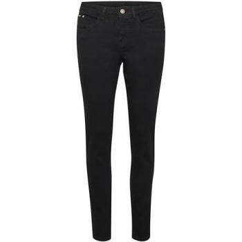 Cream Women's Skinny Fit Midrise Waist Regular Waistband 5 Pockets Jeans, Pitch Black Unwashed, Size: W33 L34