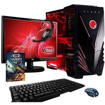 VIBOX Sniper 10XLW Gaming PC Ordenador de sobremesa con Cupón de juego, Win 10, 22 HD Monitor