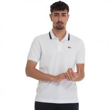 La Martina Men's Slim Fit Contrast Detail Polo Shirt in Optic White