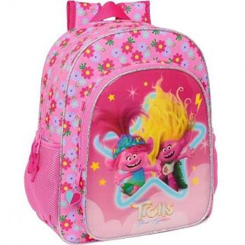 Mochila Junior Adaptable a Carro Trolls 3 38cm Safta