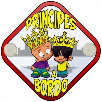 Placa bebé a bordo príncipes a bordo niños peques