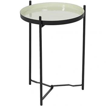 Mesa Auxiliar 35,5 x 35,5 x 50,5 cm - Negro y Verde - Material de Hierro