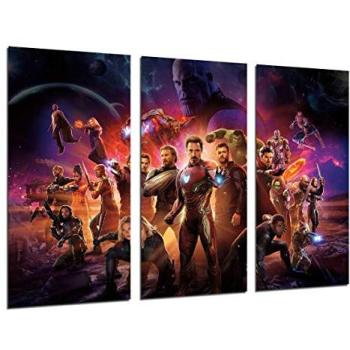 Set de 3 cuadros decorativos de madera, películas de superhéroes, Los Vengadores: La Guerra Infinita, impresión digital XXL