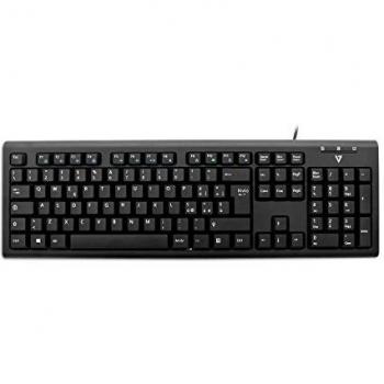 Teclado Mecánico V7 KU200IT - Altura Ajustable - Italiano QWERTY - Alámbrico con Adaptador PS2