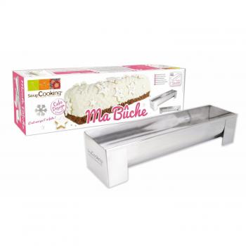 Molde para Bûche de Navidad en Acero Inoxidable con Insertable - 30x8x6.5cm