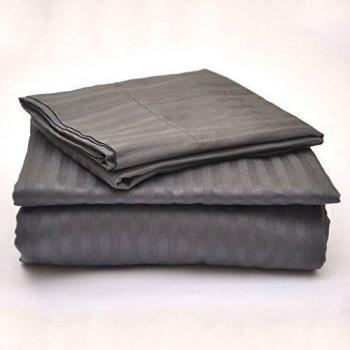 Elección de algodón egipcio de lino británico 400-de-cuenta satén wheessh pillowcoase., Dark Grey Stripe, matrimonio grande