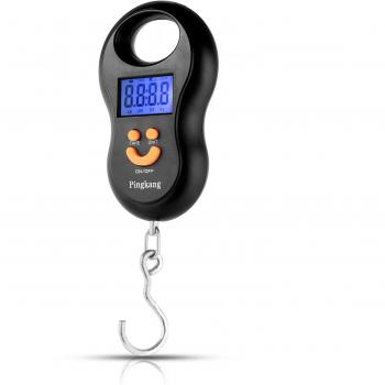Neuftech 50 kg Mini LCD Báscula Digital de Mano Peso para Pesca Equipaje, Maletas, ect - Negro