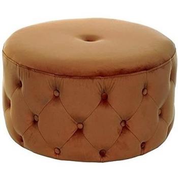 Dekodonia Reposapiés Capitone Poliéster Madera Chic, 67 x 67 x 38 cm