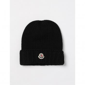Moncler Kids Black Wool Beanie Hat Size M