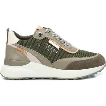 Zapatillas de piel para mujer con cierre de cordón en color verde - Carmela