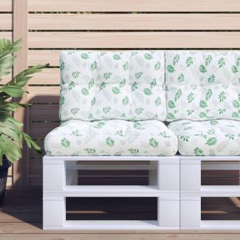 Almohadas de tela estampada de hojas verdes para palets - 2 piezas