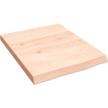 Estante de pared de madera maciza de roble tratada 40x50x(2-4) cm en color Natural, Marrón claro y Marrón oscuro, mueble de almacenaje para oficina, estudio y dormitorio