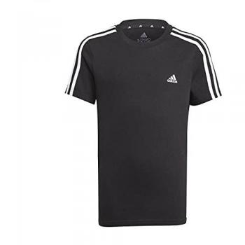 Camiseta Infantil Unisex Adidas Essentials 3 Rayas Negra/Blanca 7-8 Años