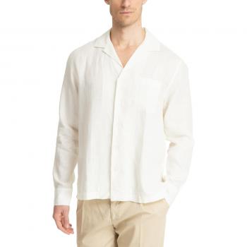 Lardini Men's White XL Casual Short Sleeve Button-Up Shirt with Pocket