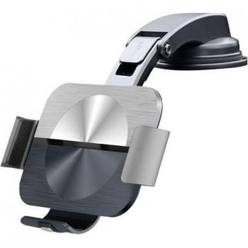 Soporte de coche Qi 15W para Smartphone Plegable (todos los modelos) Plata/Negro