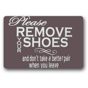 Doormat No.01 Custom Decorativa Felpudo con Palabras por Favor Quitar tu Calzado Machine-wahable Interior/al Aire Libre Felpudo