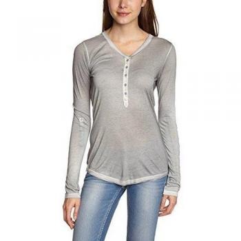 Blaumax - Camiseta de manga larga con cuello con botones para mujer, color blau
