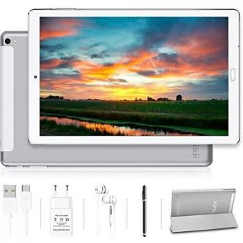 Tablet 10.0 Pulgadas YESTEL Android 8.0 Tablets con 3GB RAM & 32GB ROM, 5.0 MP + 8.0 MP HD la Cámara y 8000mAH-plata