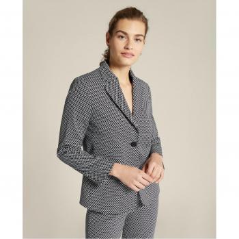 Elena Miró - Elegante Blazer de mujer con estampado geométrico y cierre de botón.