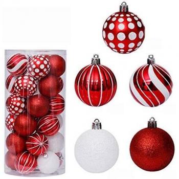 LGYKUMEG Bolas de Navidad, Bolas de plástico, Adornos del árbol de Navidad del Invierno Desea para el Tema de la decoración de Navidad Bola de la Base silberblau,E