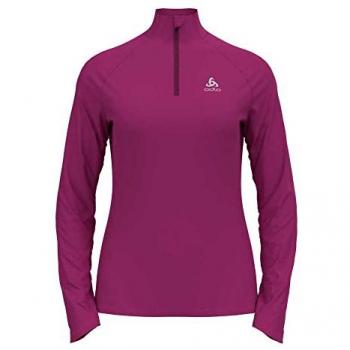 Odlo Camiseta de Manga Larga con Media Cremallera Essential Ceramiwarm para Mujer, ideal para running, fabricada con tecnología Ceramiwarm que proporciona calidez y regulación térmica, diseño ligero y transpirable, costuras plan