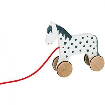 Caballo de Madera Alvah - Juguete de Arrastre para Niños, Fomenta el Movimiento y la Diversión
