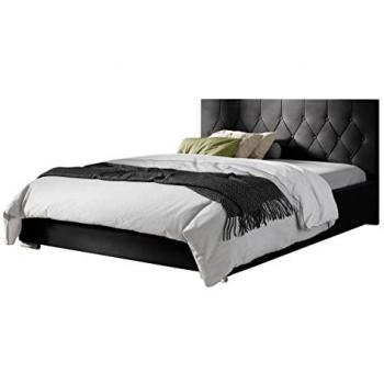 Cama Baltimore 160 Doble con Somier y Tapiz, 198x222x92cm, Caja de Almacenamiento y Cabezal Acolchado