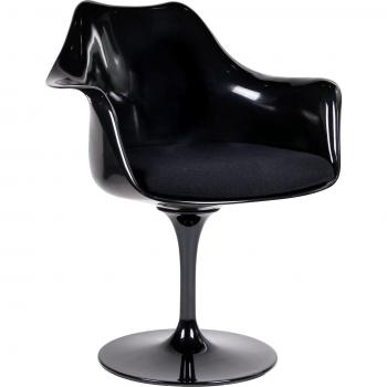 lo+demoda Tulip Arms Black - Silla, aluminio, 52 x 60 x 83.5 cm, color negro