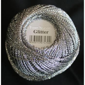 Glitter Gründl - Madeja (85% viscosa, 15% poliéster metalizado, 25 g), color gris 8220