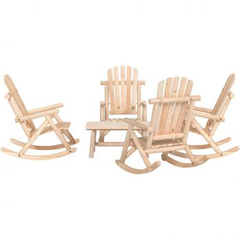 5-Piece Solid Wood Garden Lounge Set