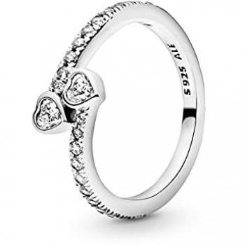 Anillo de Plata de Ley Corazones Para Siempre con Zirconitas Cúbicas - Talla 60