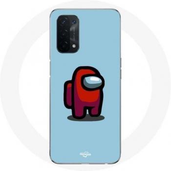 Funda Oppo A54 5G Among Us Videojuego Fondo Azul