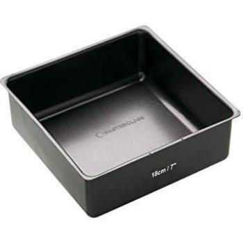 Kitchen Craft Master Class Molde con Base Suelta, Acero, Negro, 18 x 7.5 cm
