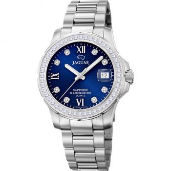 Reloj Jaguar Woman Collection J892/3 para Mujer, Caja de Acero Inoxidable 316L, Color Plata con Esfera Azul