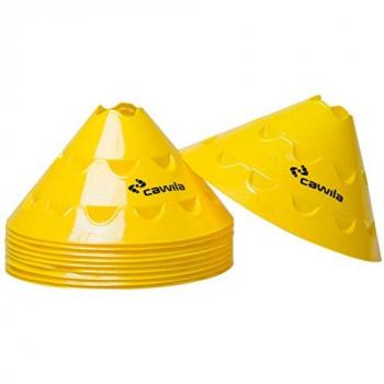 Cawila 00500157 - Conos de disco marcador juego de 10 unidades 15 cm color amarillo