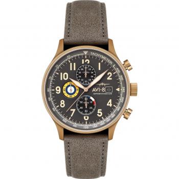 AVI-8 Hawker Hurricane Classic 43mm Quartz Chronograph Men's Watch with Grey Dial 5ATM