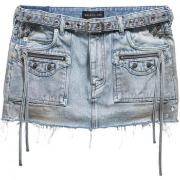 Balenciaga Women's Cagole Denim Mini Skirt in Blue | Size XS | 764534TDW144016