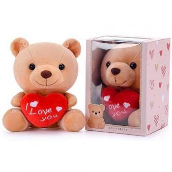 Gloveleya Oso Peluche Sosteniendo Corazón Te Amo Juguetes Rellenos Amante Regalos Marrón 6