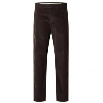 Selected Homme Straight Fit Corduroy Chino Pants - Dark Brown 30/32