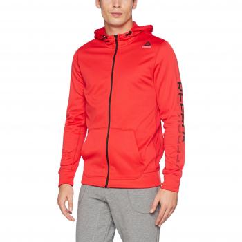 Reebok Wor Poly Flc Fz Graph Sudadera, Hombre, Rojo