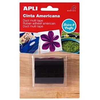 Apli 15209 Cinta Americana Multiusos, Negro, 50 mm x 2.5 m x 15209