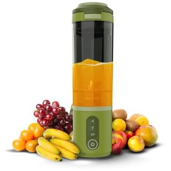 Batidora Portátil Power Titanium Shake2Go Olive 180W, Vaso Tritan 600ml Libre de BPA, 3 Programas Automáticos